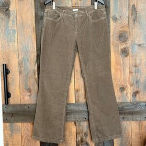 Liz & Co Womens Size 16 Brown Corduroy Stretch Pants Bootcut Mid Rise Tan